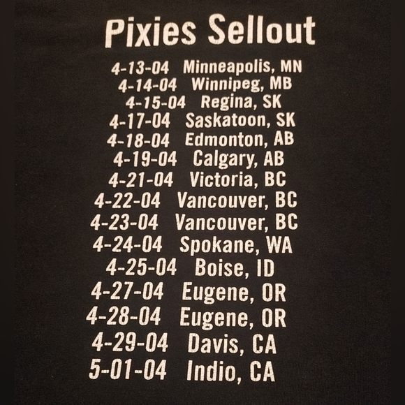 PIXIES band 2004 Sell Out Reunion vintage Tour shirt Concert Tee 90s Alternative - Picture 6 of 6